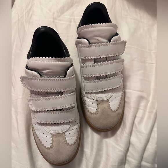 Isabel Marant Beth Perforated Leather Grip-Strap Sneakers - Picture 3 of 10